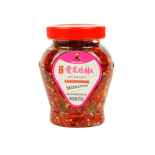 湖南味道毛家食品贡菜脆椒450g汤妈妈剁辣椒香辣下饭菜多省包邮 - 图3