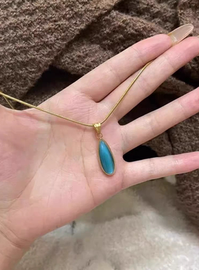 简约水滴蓝色眼泪项链女款 轻奢高级感气质锁骨链情人节日送女友