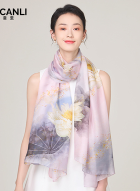 春夏秋印花中国风女真丝桑蚕丝