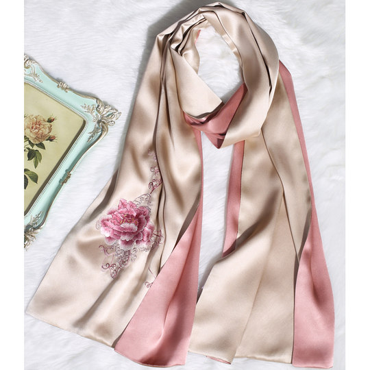 Silk Scarf Women's Versatile Spring and Autumn Suzhou Gift Box