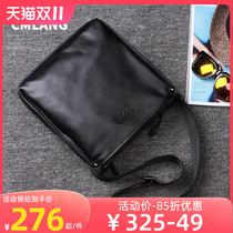 New Male Baotou Layer Bull Leather Bag Fashion Casual Single Shoulder Bag Genuine Leather Skew Satchel Soft Leather Man Bag multi-pocket