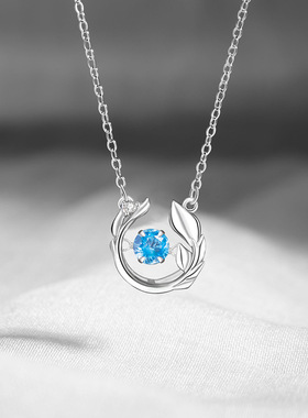 羽你相伴925纯银项链女小众设计轻奢款ins锆石爱心羽毛吊坠锁骨链