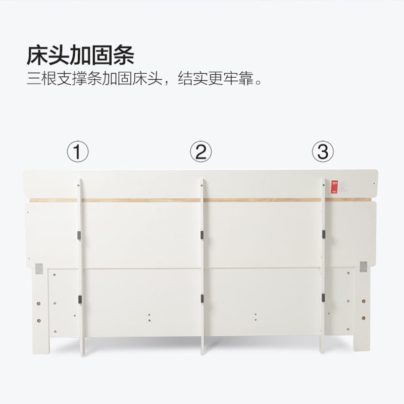 掌上明珠新款亮光板式床1.5/1.8米床床垫组合成套家具高箱储物MZ-图3