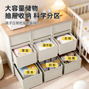 爱丽思喂养台收纳柜宝宝玩具婴儿用品置物架儿童衣物收纳箱储物柜
