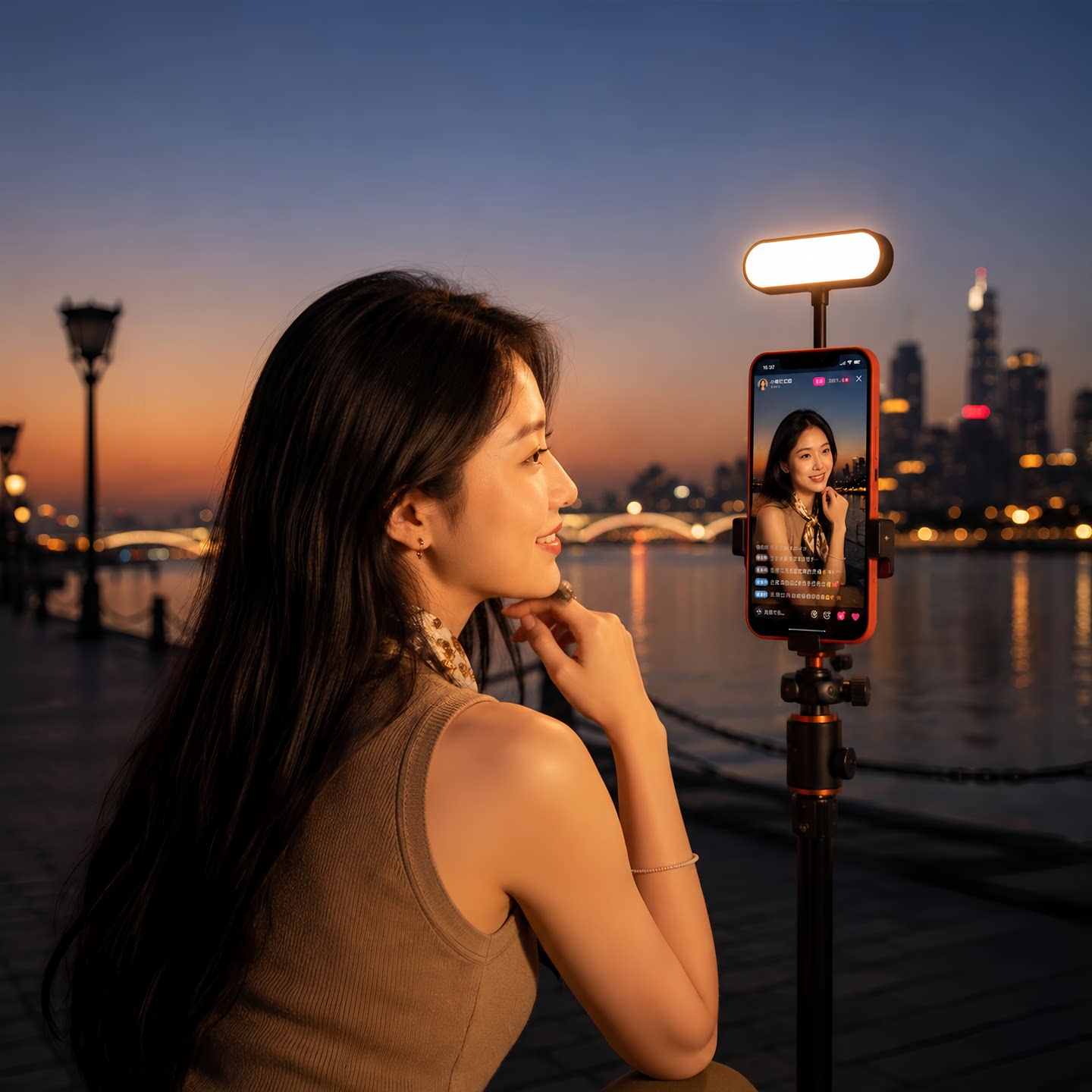 Mobile phone magnetic fill light low blue light adjustable and portable