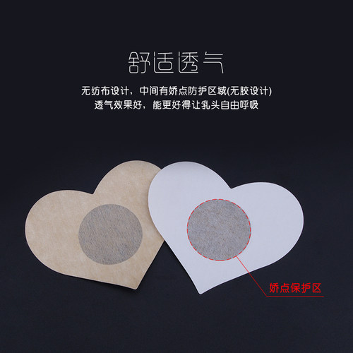 防凸点乳头贴透气轻薄夏季隐形游泳胸贴走光情趣男女用一次性心形 - 图0