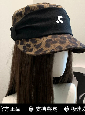 RR正品女士豹纹遮阳平顶贝雷帽