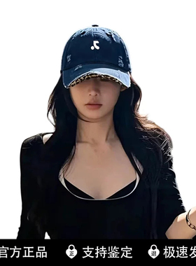 美式豹纹破洞百搭棒球帽显脸小