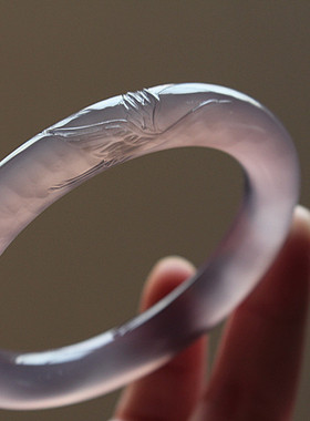 原色无烧手工雕刻细圆条紫玉髓