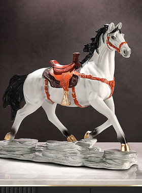 新中式马到成功创意家居酒柜装饰品摆件办公室桌面工艺品开业