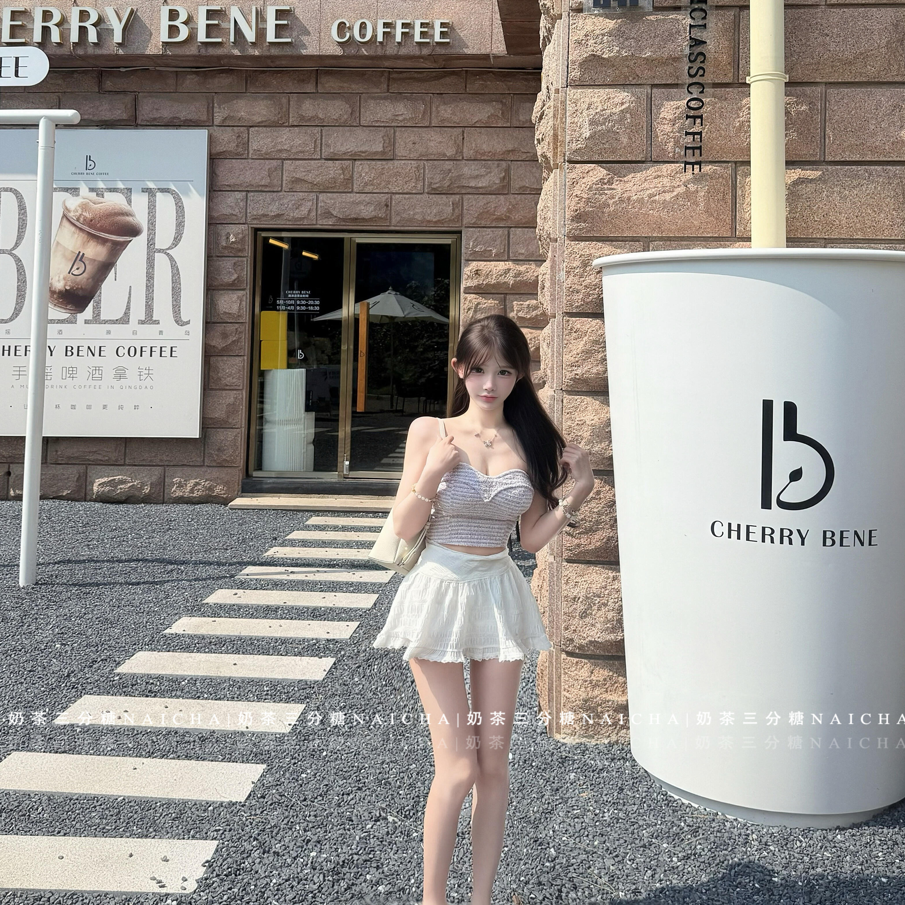 Naicha小香风编织甜美短款抹胸小个子纯欲精致秋季背心内搭上衣女 - 图0