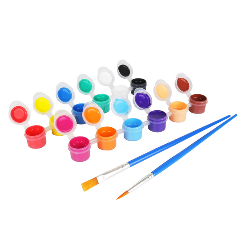儿童彩绘diy丙烯颜料12色套装手绘石膏画水粉笔学生美术涂鸦水彩-图3