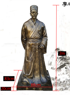 玻璃钢仿铜名医雕像扁鹊雕塑