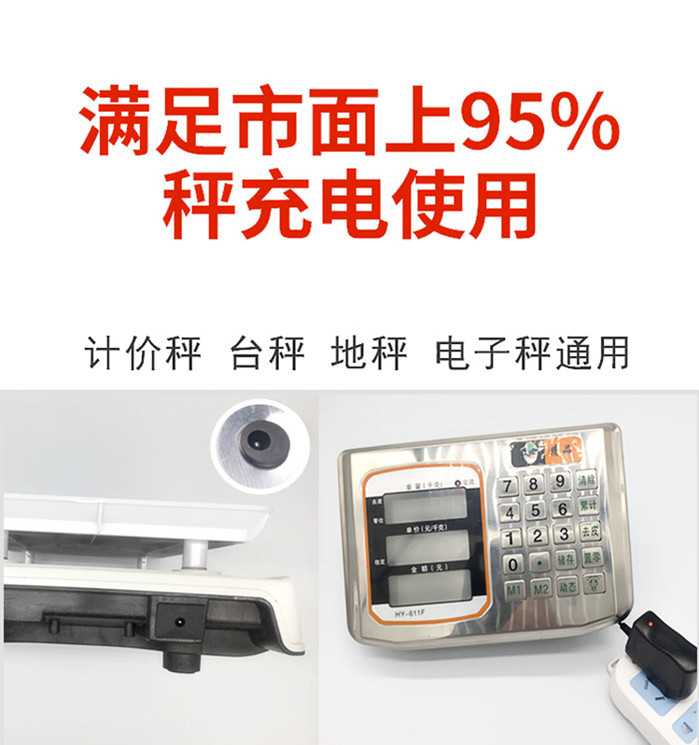 电子秤TCS-150kgTCS-100kgTCS-300kg台秤tcs电源适配器圆头充电器-图3