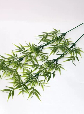 新款仿真竹叶小型竹枝假竹子仿真塑料绿植假树叶古风拍摄道具装饰