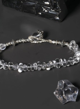 7in 925银手链【月华】轻奢小众精致设计白水晶闺蜜手链