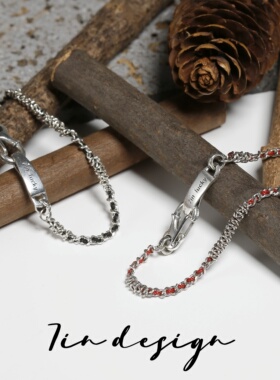 7in 925银手链 【拾光】原创小众设计复古手作编织情侣银手链