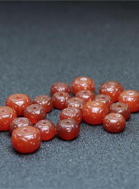 天然玛瑙回纹珠面包珠散珠玉石配珠吊坠挂件半成品摆件