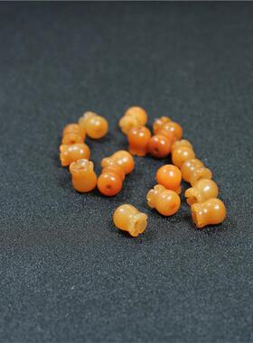 新款天然货金丝玉石榴花铃兰项链耳饰配饰吊坠半成品摆件中式人物