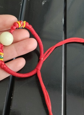 玛瑙红绳韩版珠子手链定制刻字
