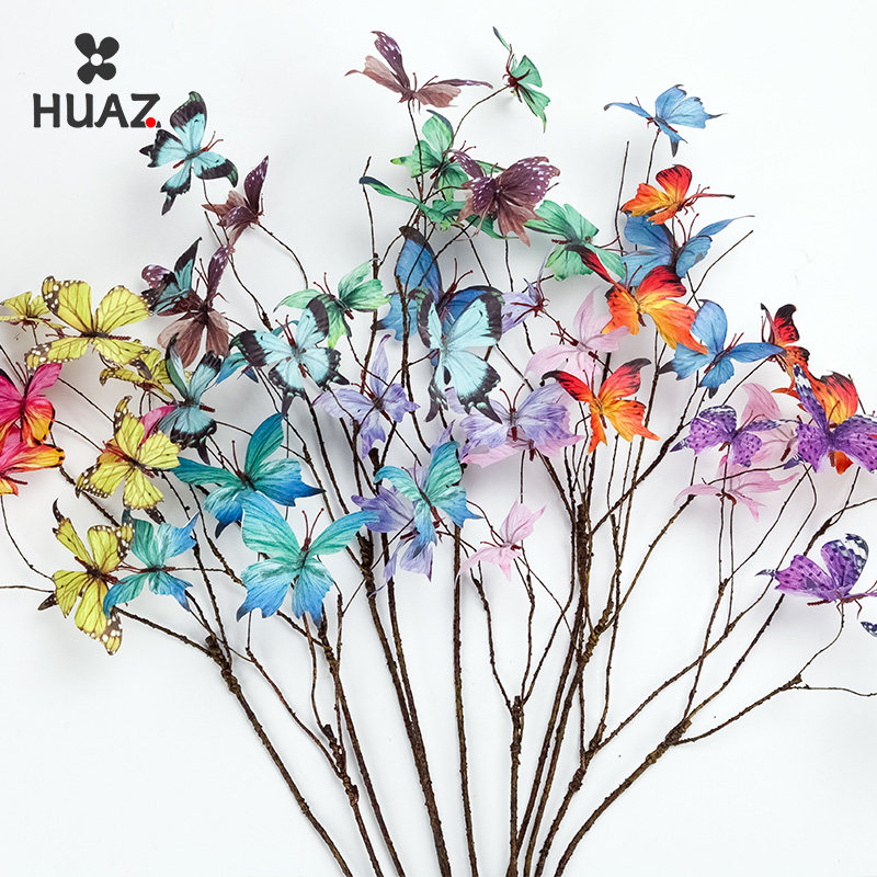 枯枝蝴蝶复古艺术插花创意鲜花花束装饰假花仿真蝴蝶道具,淘宝优惠券,粉丝福利购,淘宝优惠卷