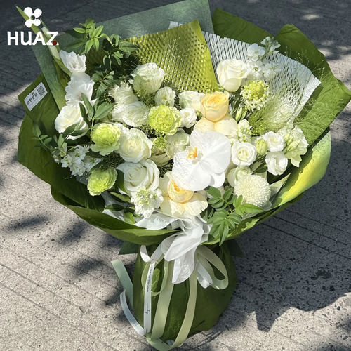 春天绿色系列包装纸鲜花包装纸花束包花纸礼品苹果包装材料花店 - 图1