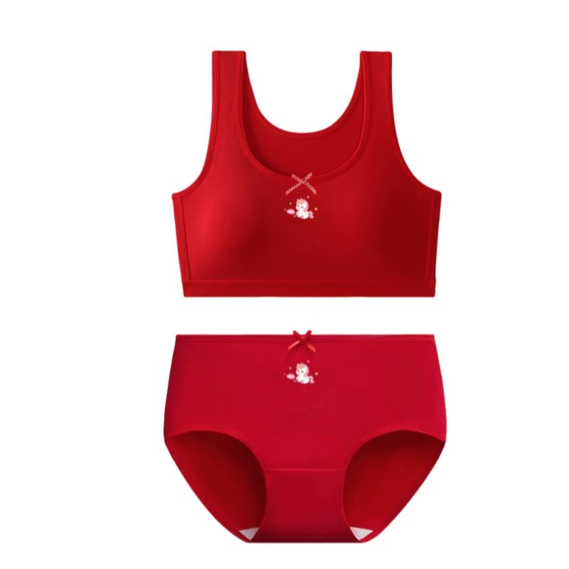 12岁女孩本命年红内衣裤2026年马女童发育期文胸套装少女A类纯棉,淘宝优惠券,粉丝福利购,淘宝优惠卷