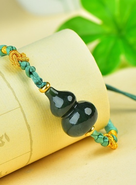 天然正品新疆和田青玉福禄葫芦手链玉器雕刻首饰男女玉石手饰证书