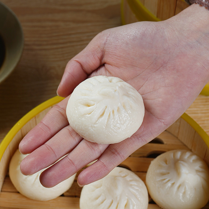 仿真嵊州小笼包假蟹黄汤包模型早点食物食品道具装饰包子摆件肉包 - 图0