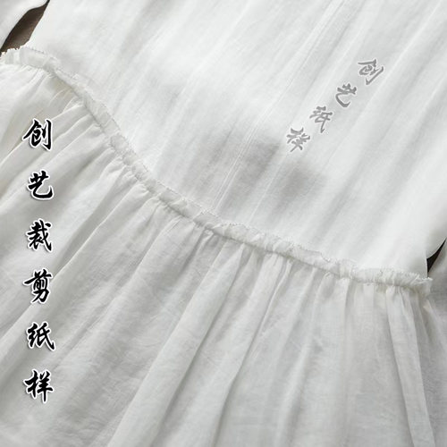 制版打版CX259新款夏装苎麻连衣裙女装棉麻文艺宽松裙子服装裁剪 - 图2