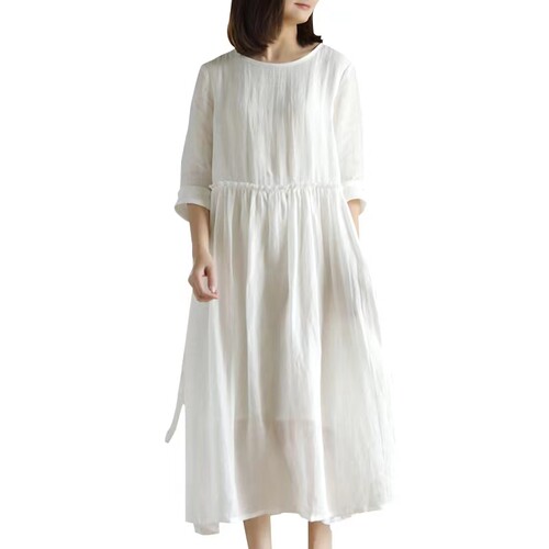 制版打版CX259新款夏装苎麻连衣裙女装棉麻文艺宽松裙子服装裁剪 - 图3