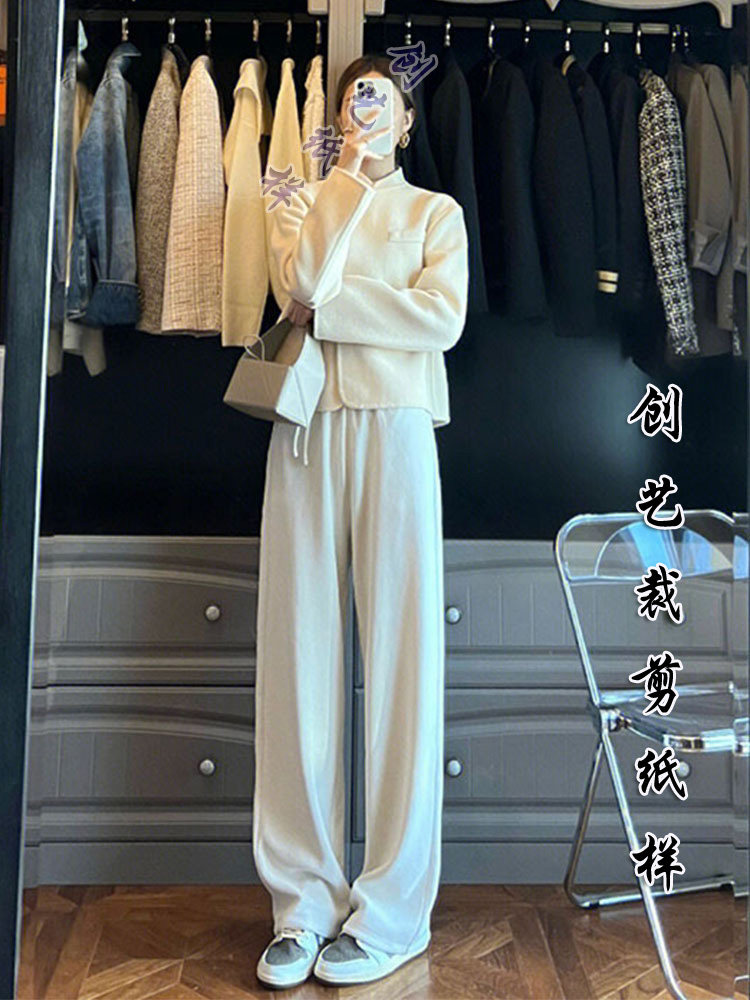 缝纫图纸N133秋冬女款新中式盘扣双面羊绒旗袍上衣短款外套衣服图,淘宝优惠券,粉丝福利购,淘宝优惠卷