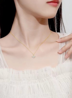 银杏叶项链女2024年新款爆款轻奢小众设计高级感锁骨链