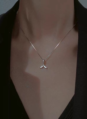 鱼尾项链女夏季2024年新款爆款轻奢小众锁骨链设计感ins颈链