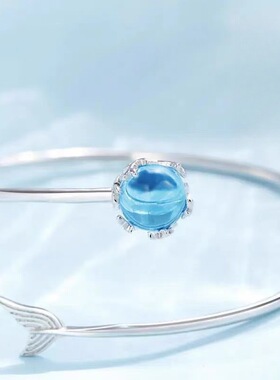 人鱼泡沫开口手镯女小众设计简约细镯子简约冷淡风送女友