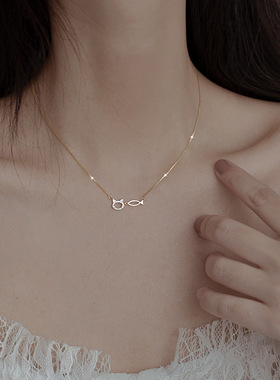 猫与鱼轻奢小众ins冷淡风锁骨链