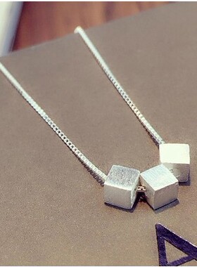 方块短款甜美风生日礼物锁骨链