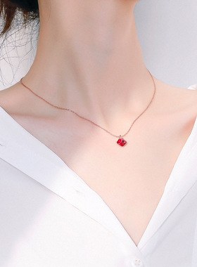 嘴唇纯银水晶口红七夕情人节礼物