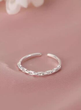 麻花爱心戒指女2025年洋气小众设计感简约打结心形链条细戒子