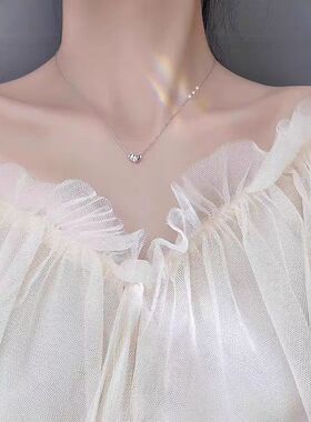 双面爱心项链女夏2025年新款小众轻奢设计感心形吊坠锁骨链