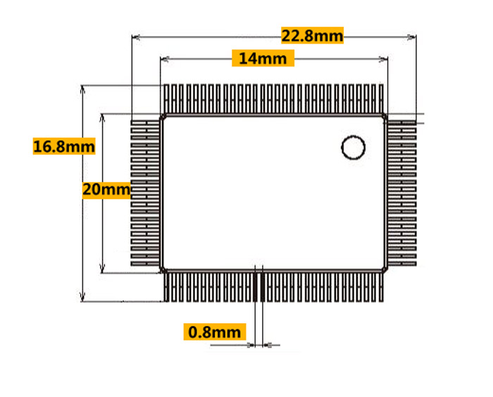 IC51-0804-394测试座TQFP80 LQFP80 QFP80带板测试0.8mm 14X20mm - 图2