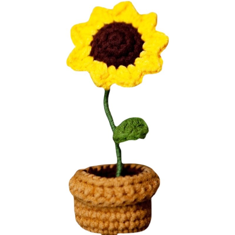 手工编织diy礼物玫瑰花花束毛线花朵钩针送女友材料包成品向日葵,淘宝优惠券,粉丝福利购,淘宝优惠卷