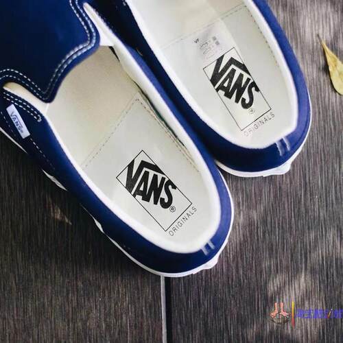 范斯vans slip on lx蓝色一脚蹬懒人鞋帆布鞋滑板鞋VN0A45JK1X7 - 图1