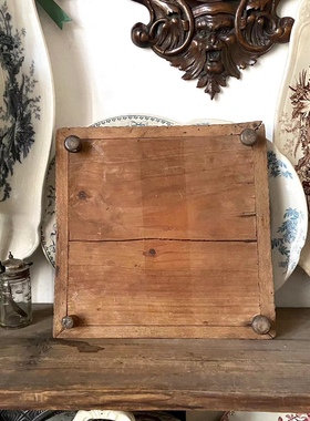 1900‘s法国古董隔热架 茶壶底座，手绘天使 瓷版画