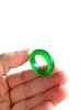 Natural Burmese jade ring tail ring A goods ice species imperial green sun green ring jade emerald jade ring certificate