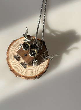 黑胡桃朋克机器人项链