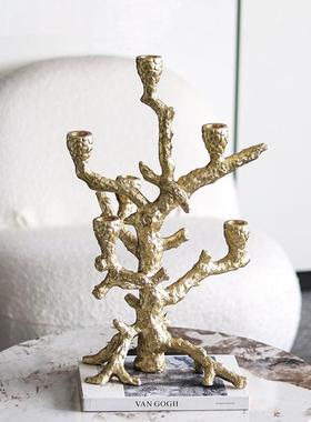 欧式古创意树酒MAW形烛台摆件酒店样板复房客厅别面墅店玄关桌装