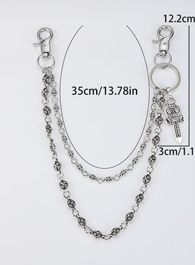 十字架五角星链子朋克牛仔裤链男女潮挂链配裙子装饰ins嘻哈腰链