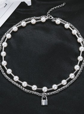 钛钢金属冷淡风项链蔡徐坤同款