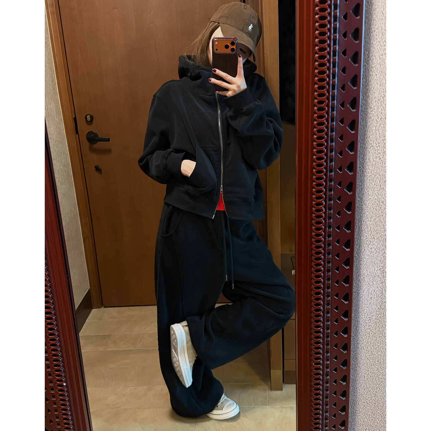 CHU楚妞[慢奏]双面摇粒绒连帽卫衣卫裤两件套2025冬季新款女套装,淘宝优惠券,粉丝福利购,淘宝优惠卷